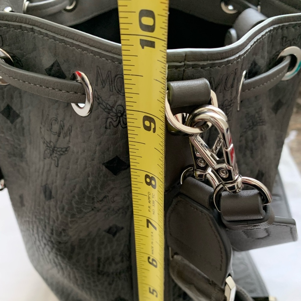 MCM Phantom Grey Small Drawstring Handbag - Picture 4 of 15